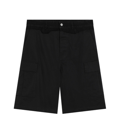 Black Wool-Blend Cargo Bermuda Shorts - Image 1