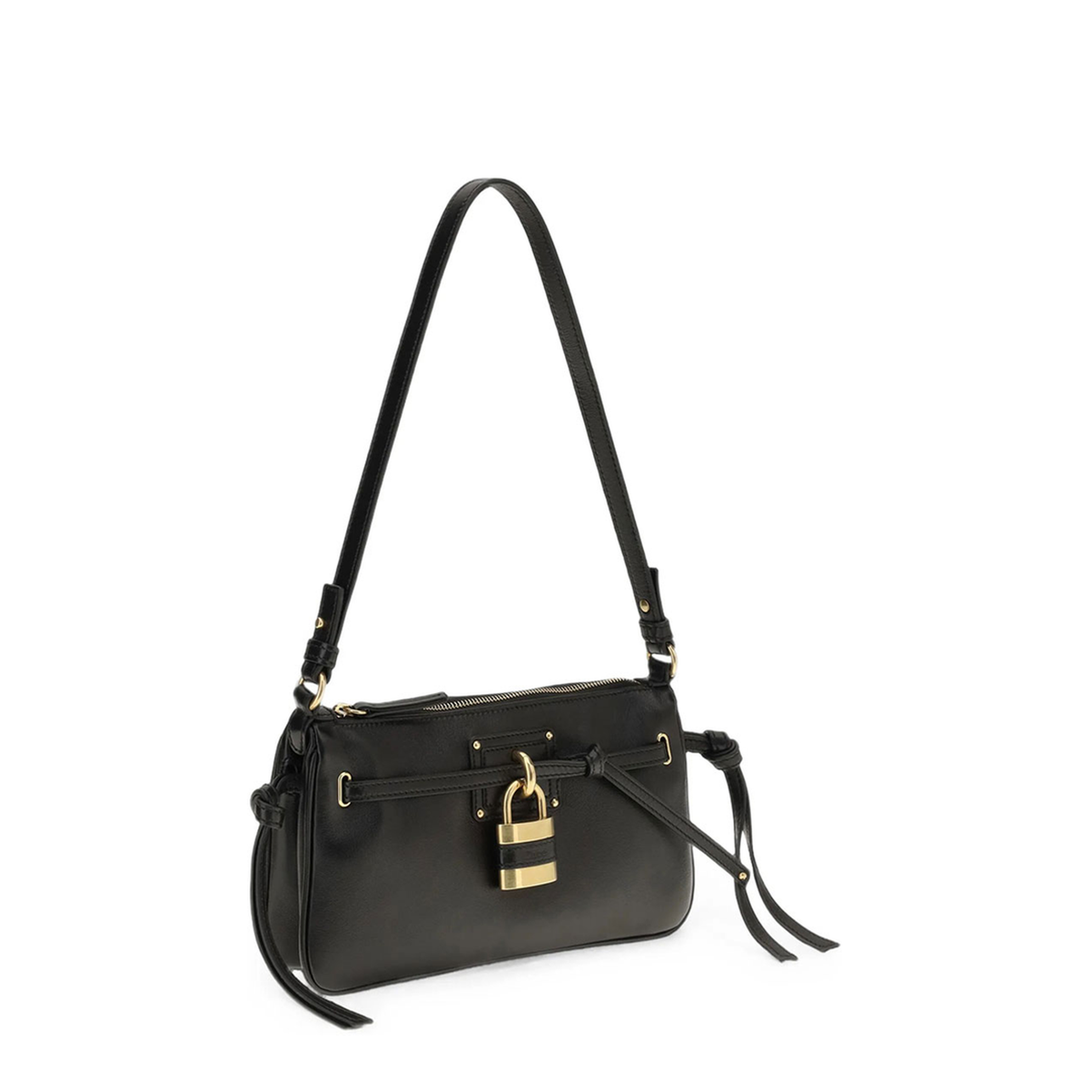 Paddington Mini Lambskin Shoulder Bag - Black - Image 3