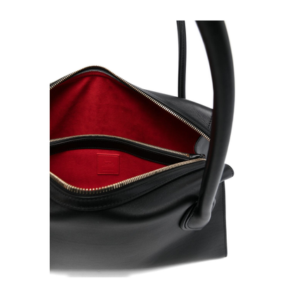 Venus Medium Calf Leather Shoulder Bag - Black - Image 3