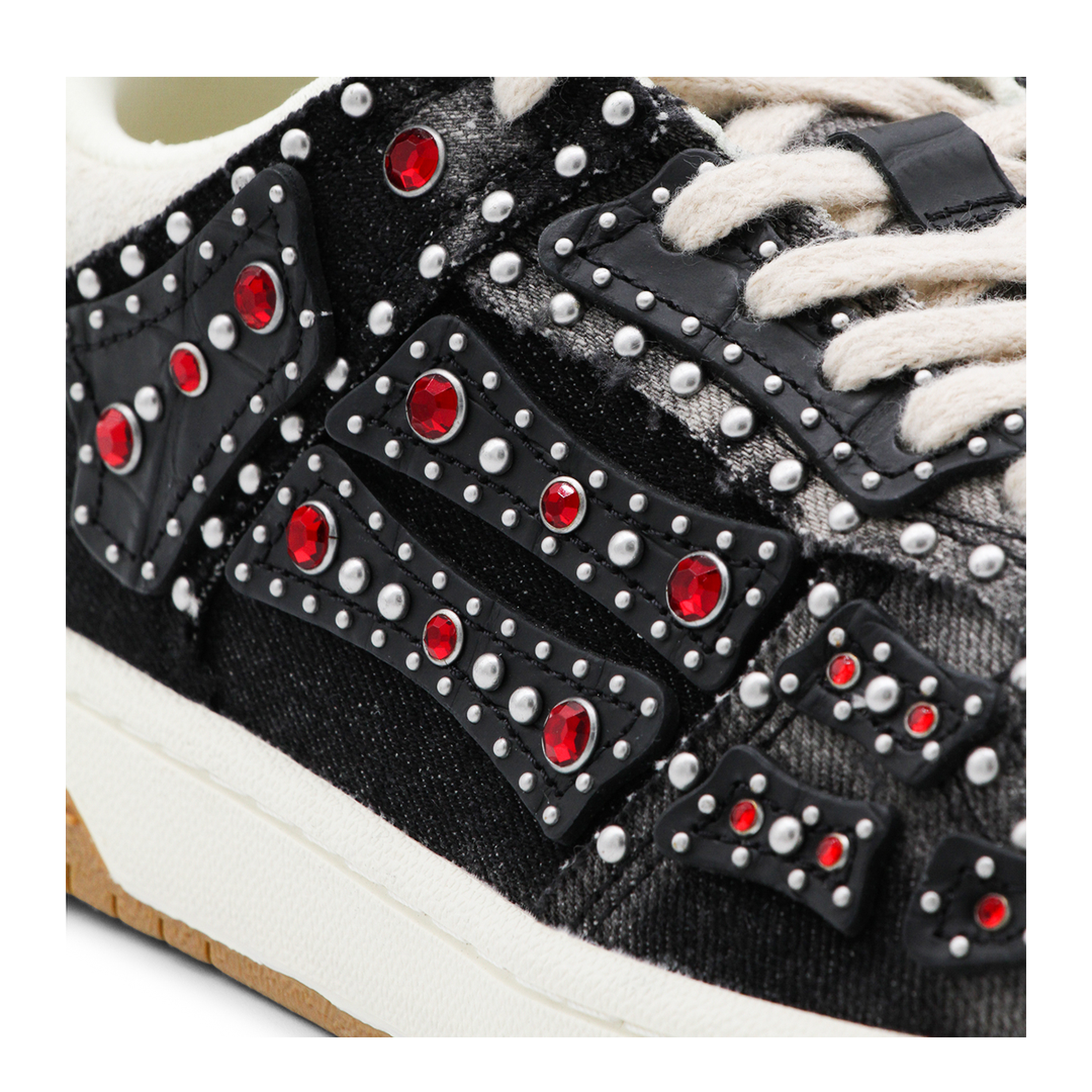 Skel Top Black Sneaker With Beads And Crystals - Image 7