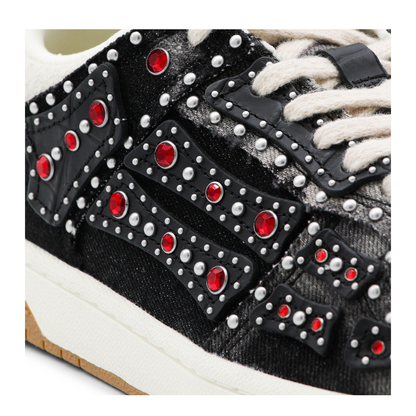 Skel Top Black Sneaker With Beads And Crystals - Image 7