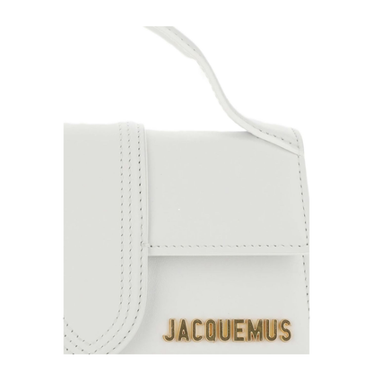 The Large Bambino Calf Leather Top-Handle Bag - White - Image 5