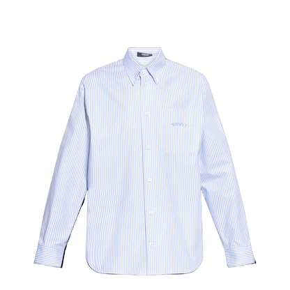 Striped Shirt With Silk Printed Insert - Image 1