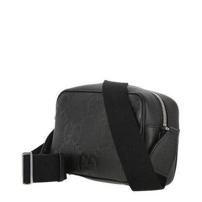 GG Jumbo Leather Shoulder Bags - Black - Image 3