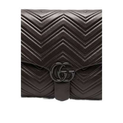 GG Marmont Maxi Matelassé Chevron Leather Shoulder Bag - Chocolate - Image 5