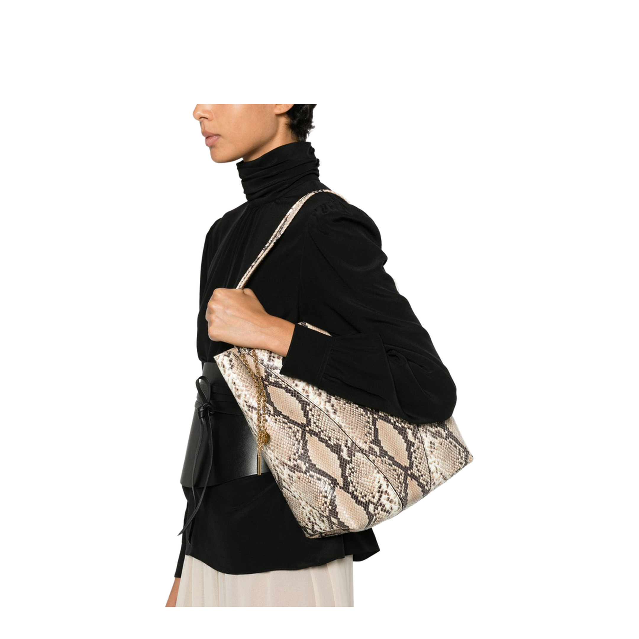 Spin Medium Goatskin Tote Bag - Sooty Brown - Image 2