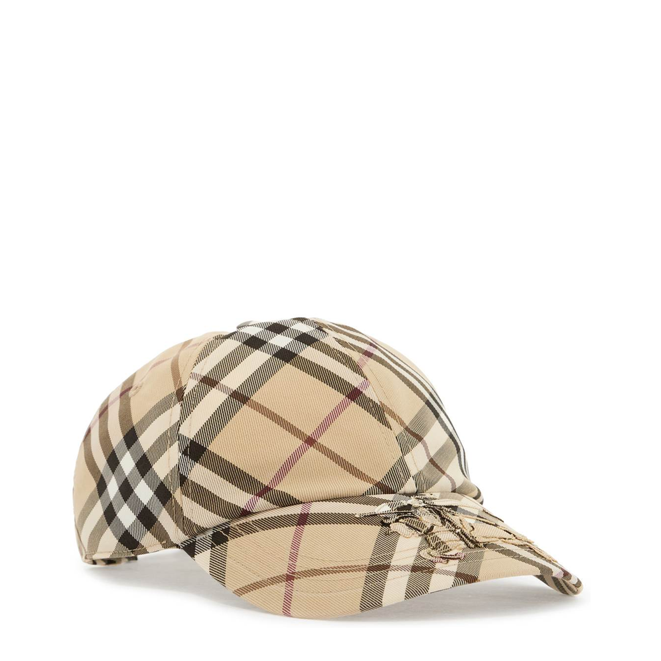 Check Fabric Cap With Visor - Image 4