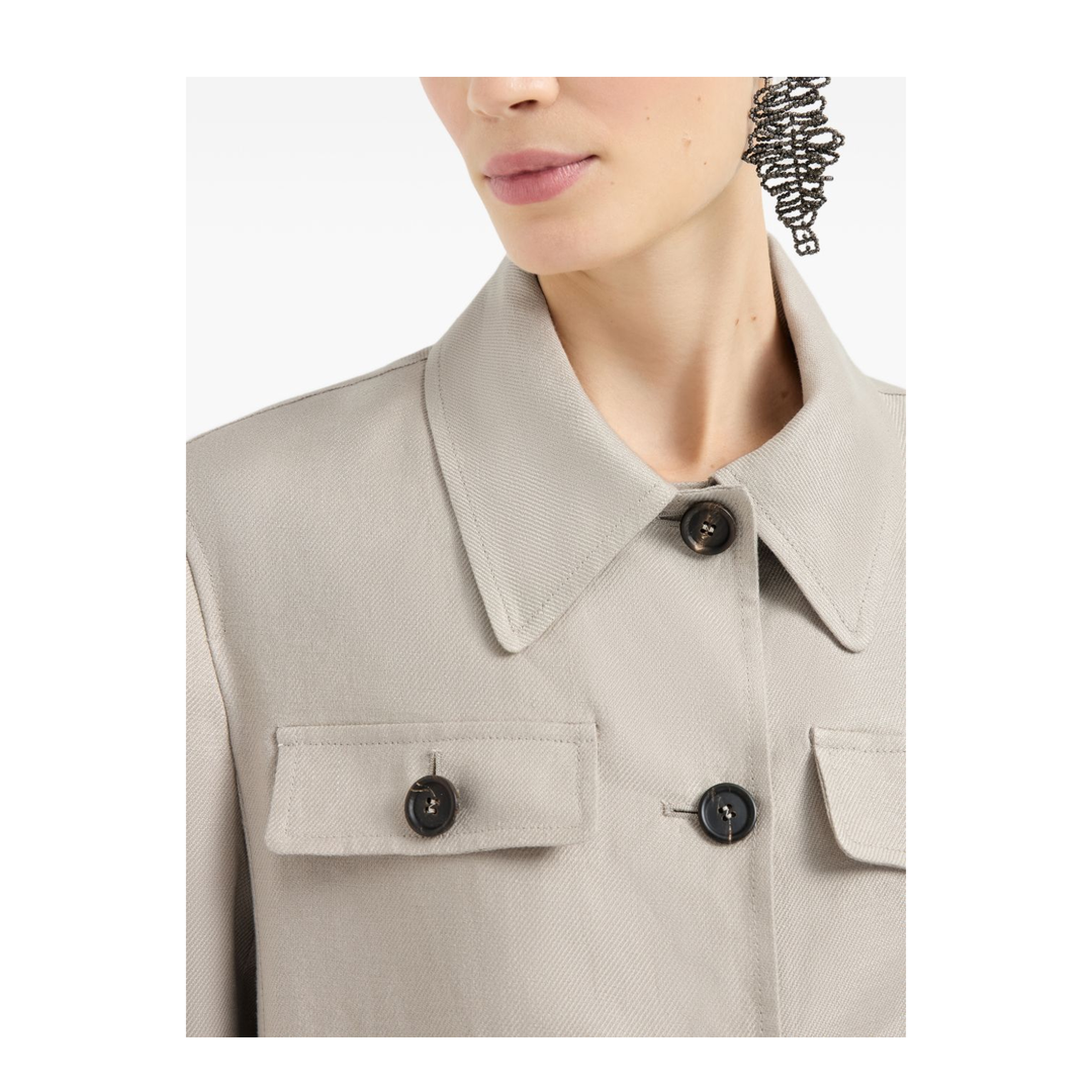 Linen Blazer Beige - Image 3