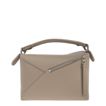 Puzzle Edge Small Calfskin Shoulder Bag - Clay - Image 3