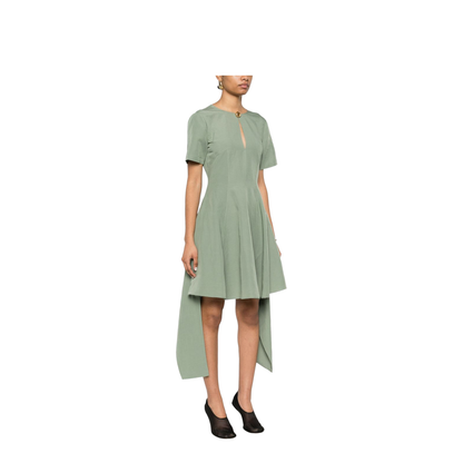 Pebble Dress in Viscose and Linen - Green - Image 2