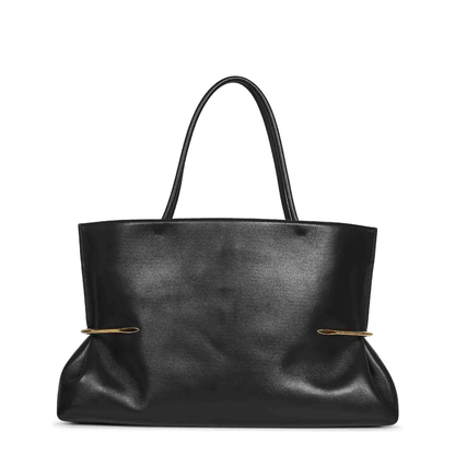 East West Leather Tote Bag - Black - Image 3