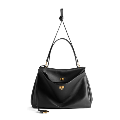 Women's Rodeo Handbag Large Grained Calfskin in Black - Image 4