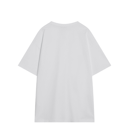 White Cotton T-Shirt with Logo Patch - Image 2