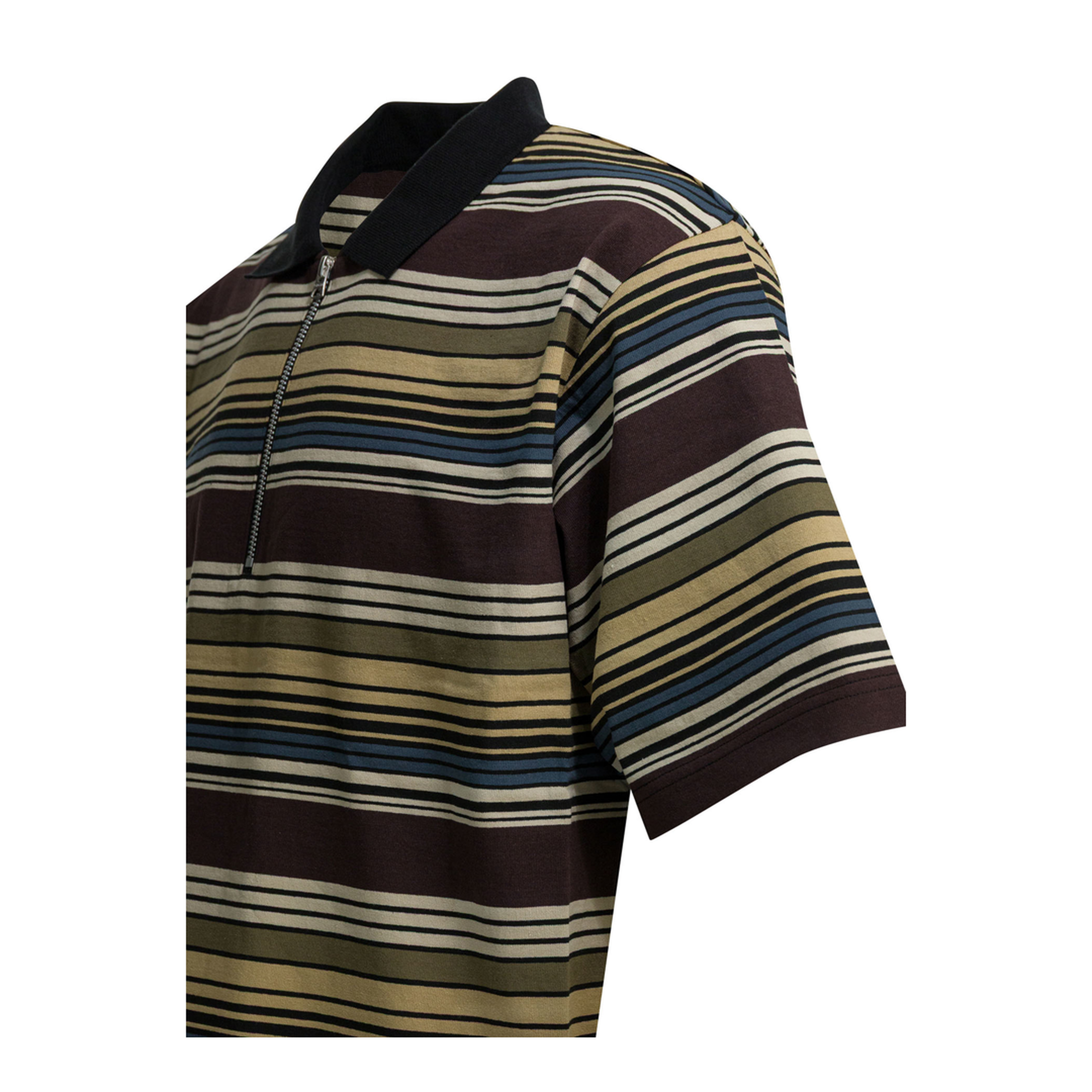 Striped Buttonless Polo Shirt - Image 4