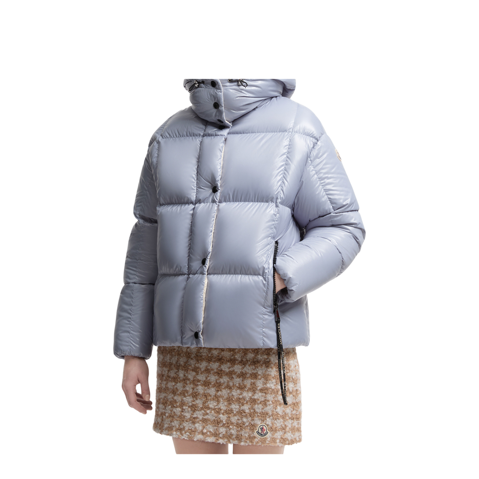 Light Blue Parana Hooded Short Down Jacket - Image 2