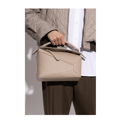 Puzzle Edge Small Calfskin Shoulder Bag - Clay - Image 2