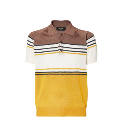 Striped Viscose Polo Shirt - Image 1