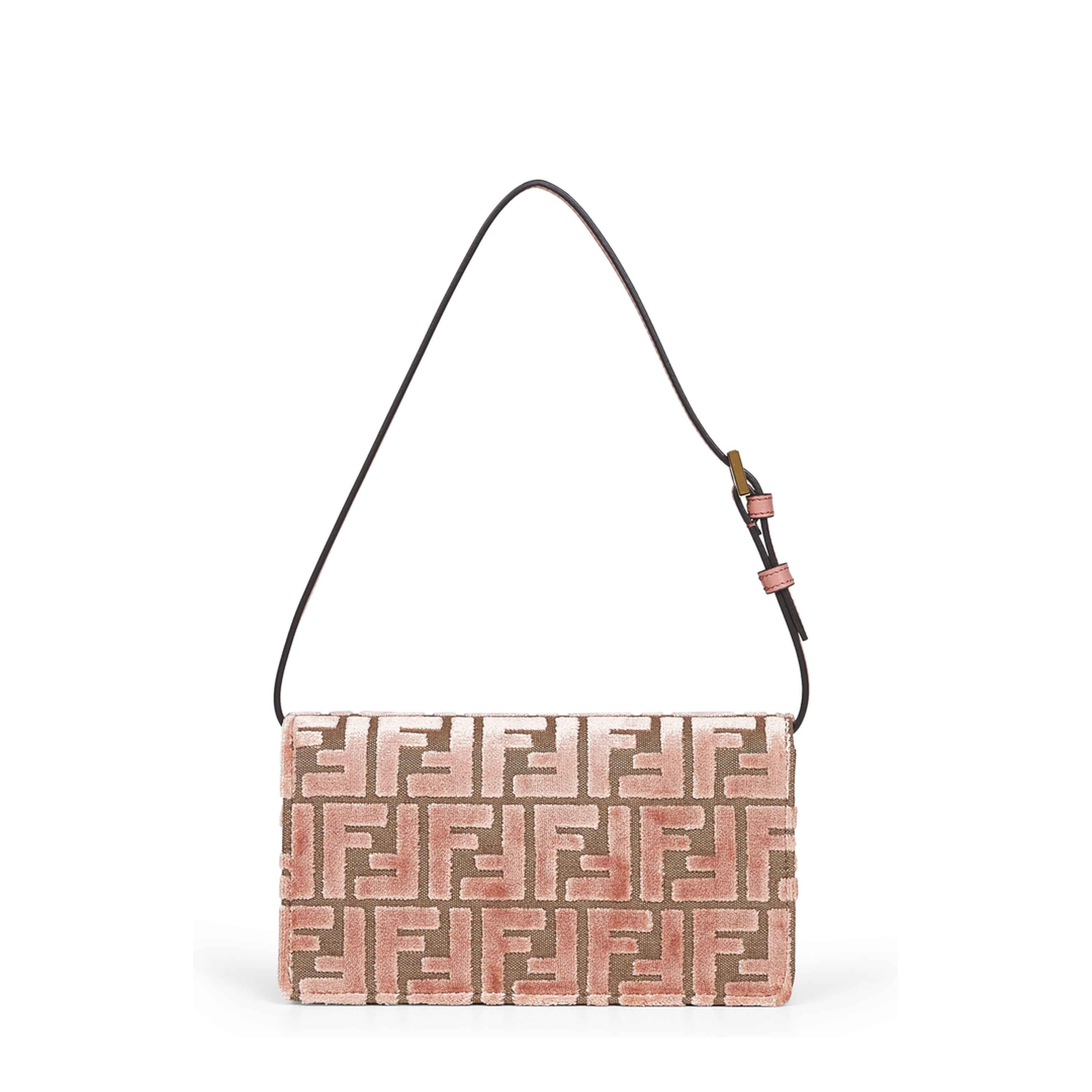 Wallet On Chain Baguette Fabric Pink - Image 2