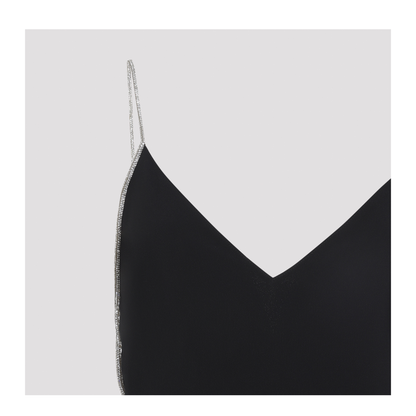 Crystal Chain Embroidery Satin Dress - Image 5