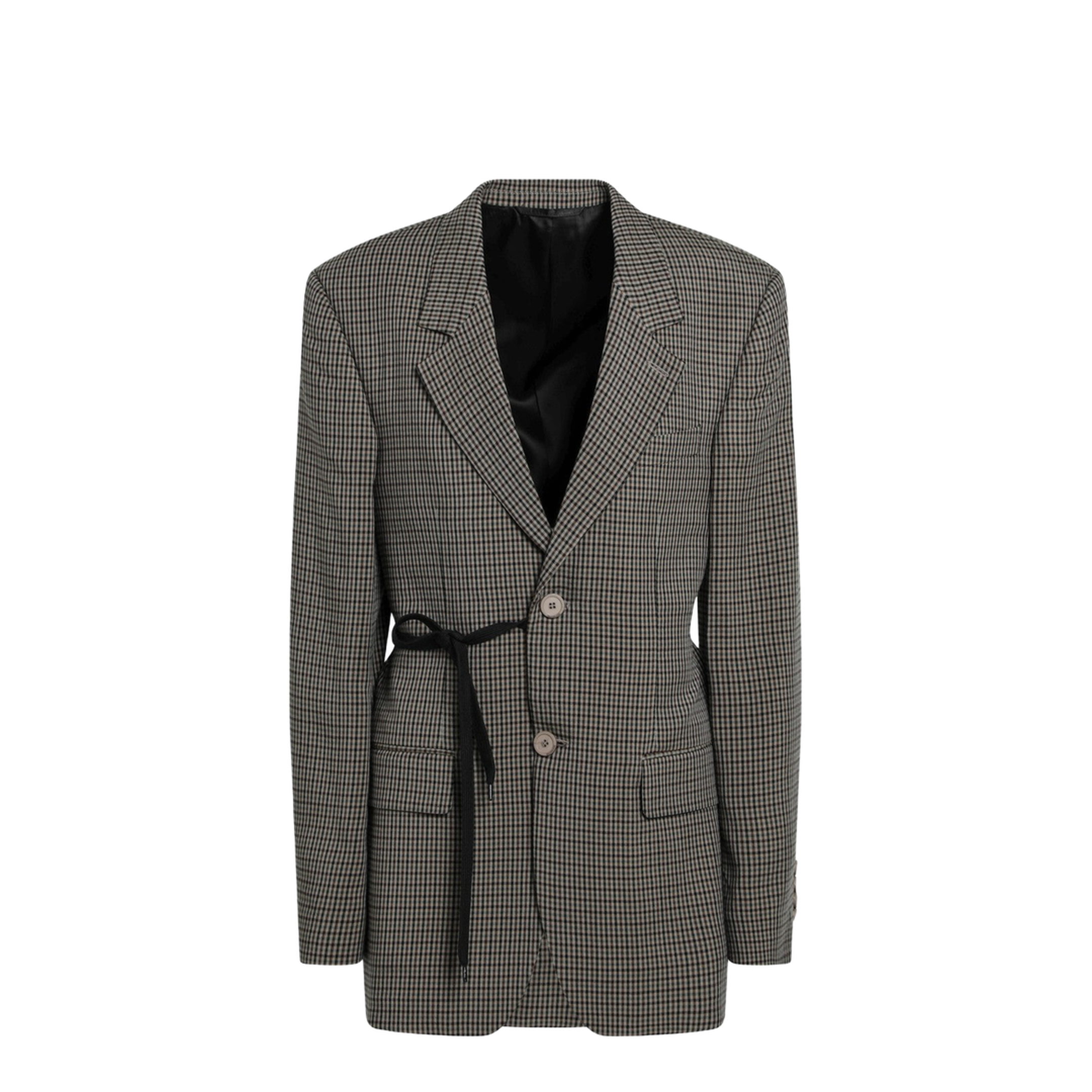 Wrap Tailored Jacket in Khaki/Brown - Image 1