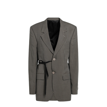 Wrap Tailored Jacket in Khaki/Brown - Image 1