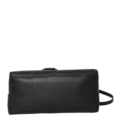 Crocodile Embossed Leather Tote Bag - Image 4