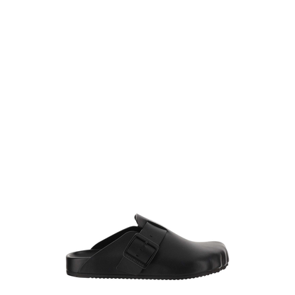 Balenciaga Black Sunday Clogs with Logo Strap - Image 1