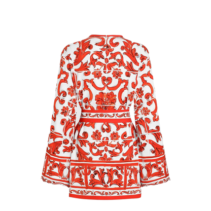 Majolica-Print Silk Charmeuse Shirt - Image 3