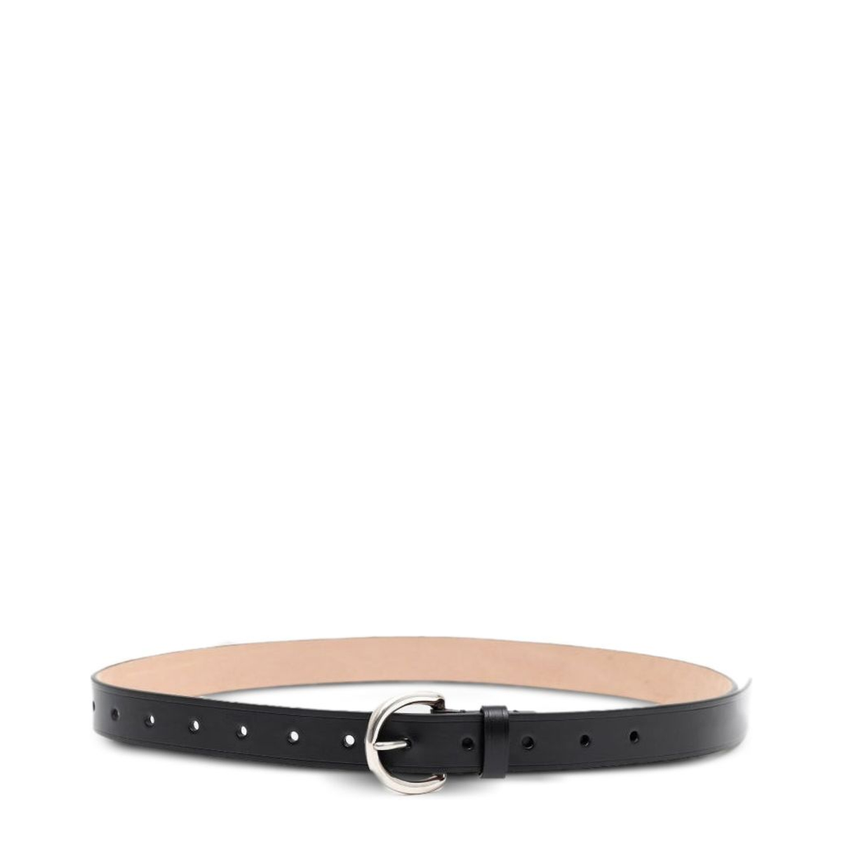 Round Buckle Leather Belt - Image 1