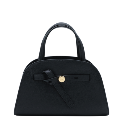 Pebbled Leather Shoulder Bag - Black - Image 2