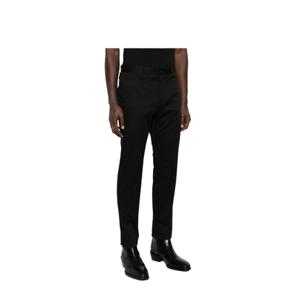 Logo-Embroidered Tapered Leg Cotton Trousers - Image 2