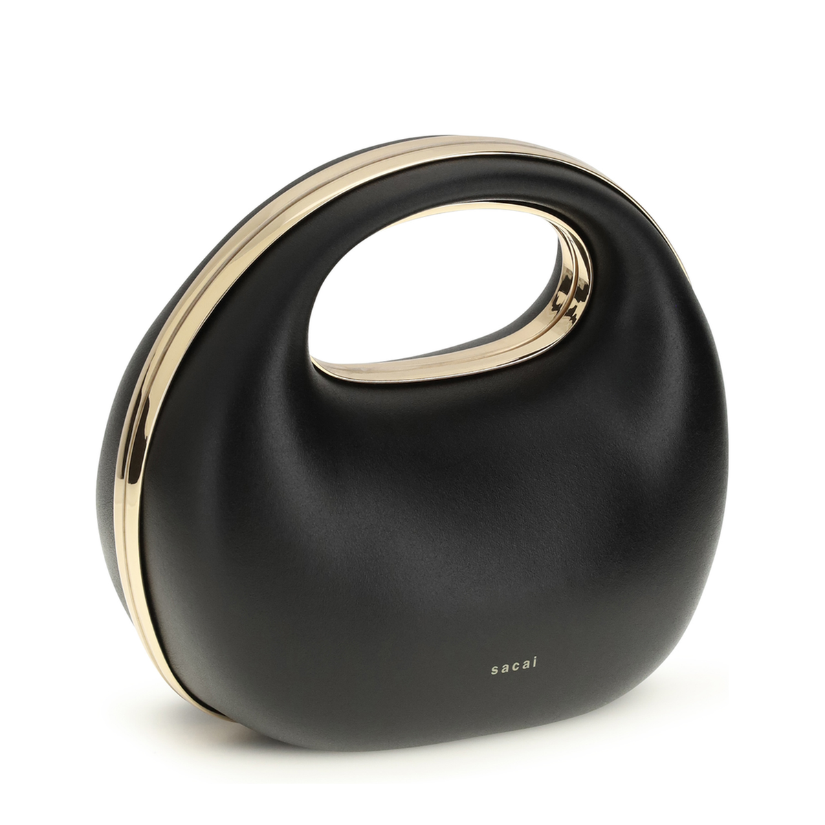 One Size Calfskin Round Bag - Black - Image 2