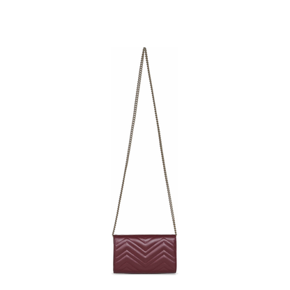 Wallet on Chain in Rosso Ancora Red Leather - Image 3