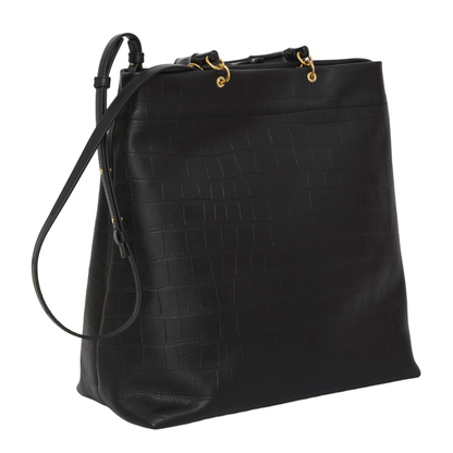 Crocodile Embossed Leather Tote Bag - Image 3
