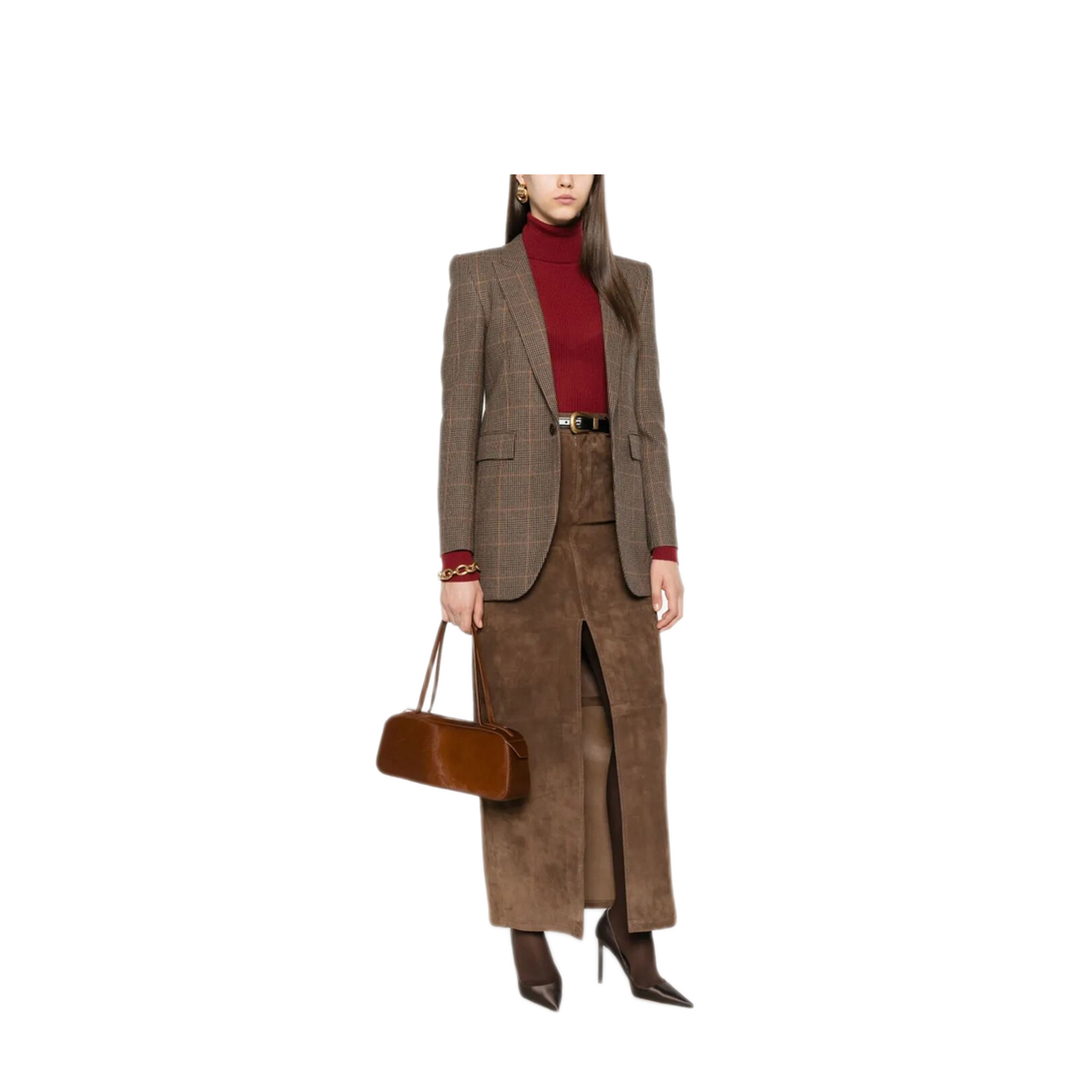 Checked Single-Breasted Blazer - Image 4