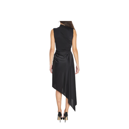 Long Asymmetric Dress In Stretch Fabric - Image 4