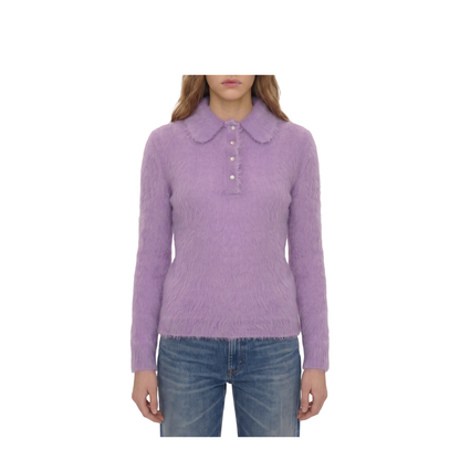 Dreamy Lavander Polo-Style Pullover - Image 1