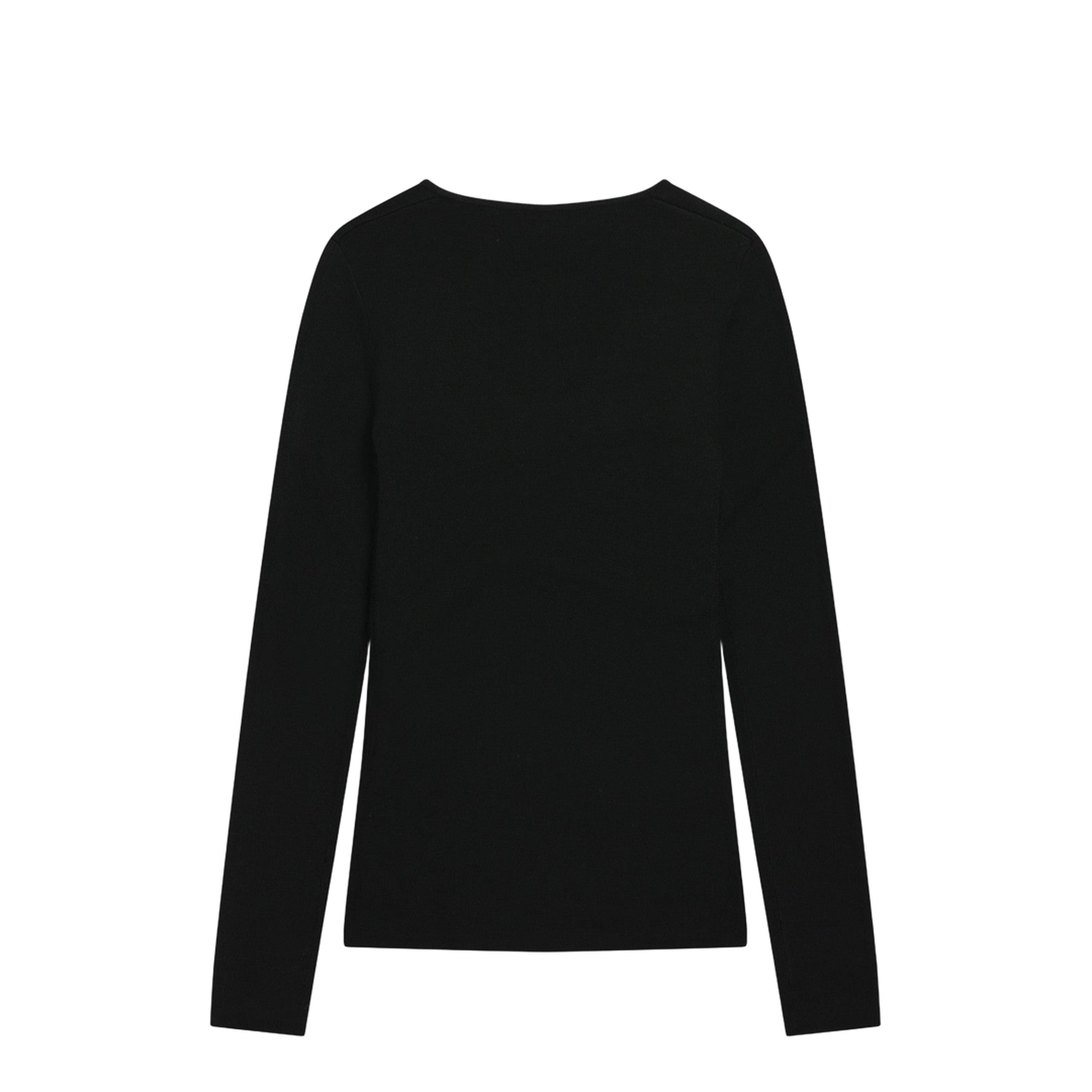 Black Wool-Blend Knit Top - Image 2