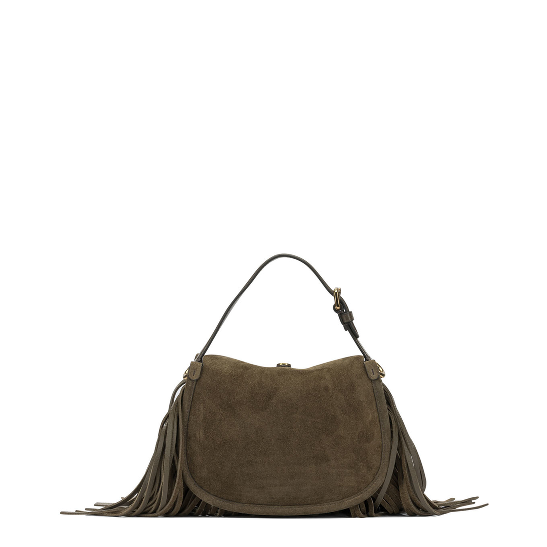 Small Calfskin Suede Bag - Camel - Image 3