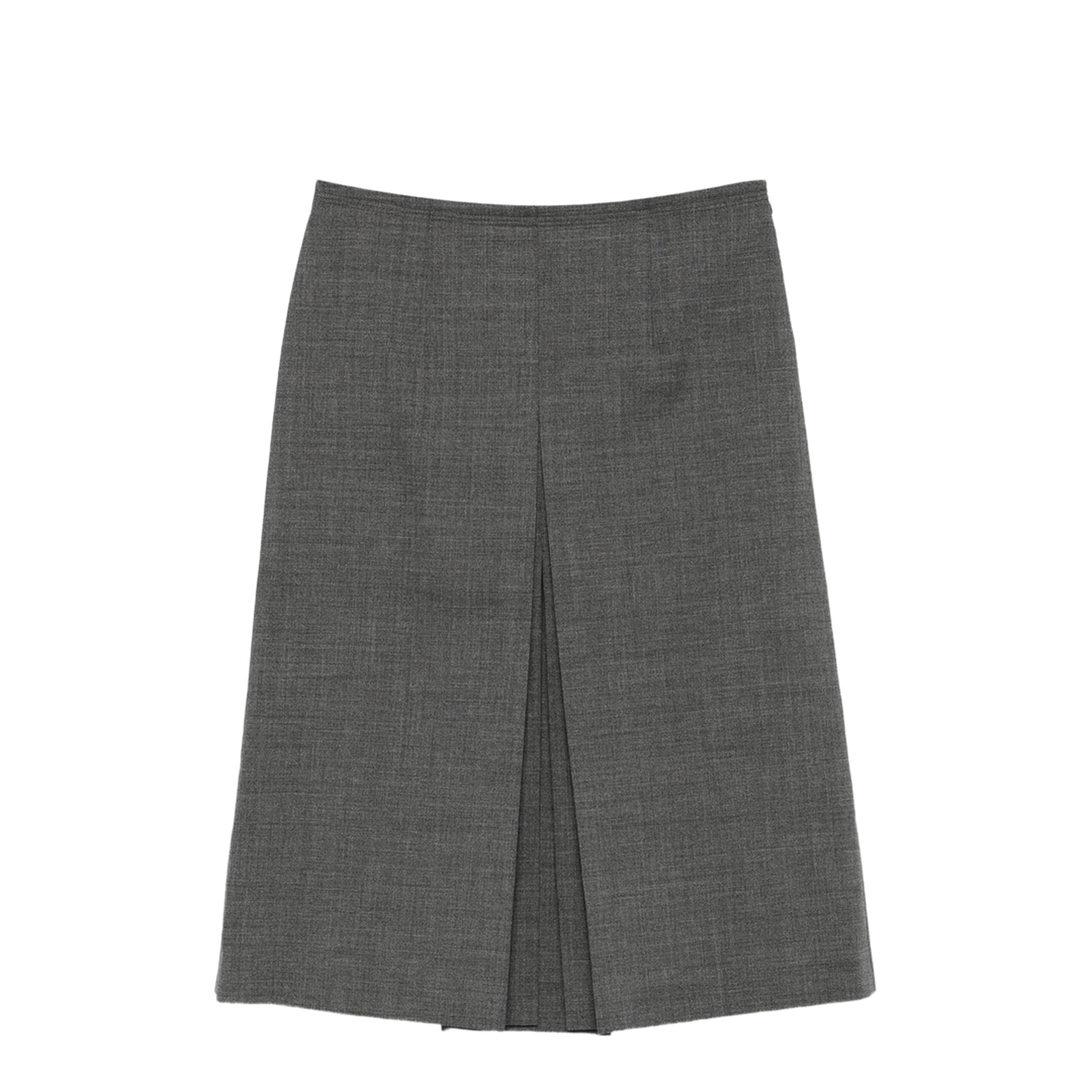 Pleated Wool Midi Skirt - Image 1