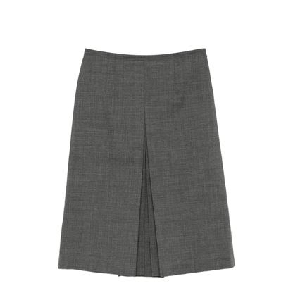 Pleated Wool Midi Skirt - Image 1