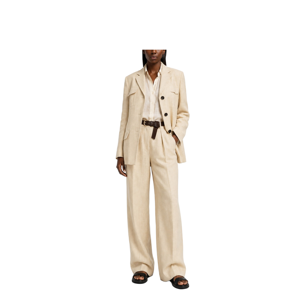 Linen Jacket With Drawstring - Image 2