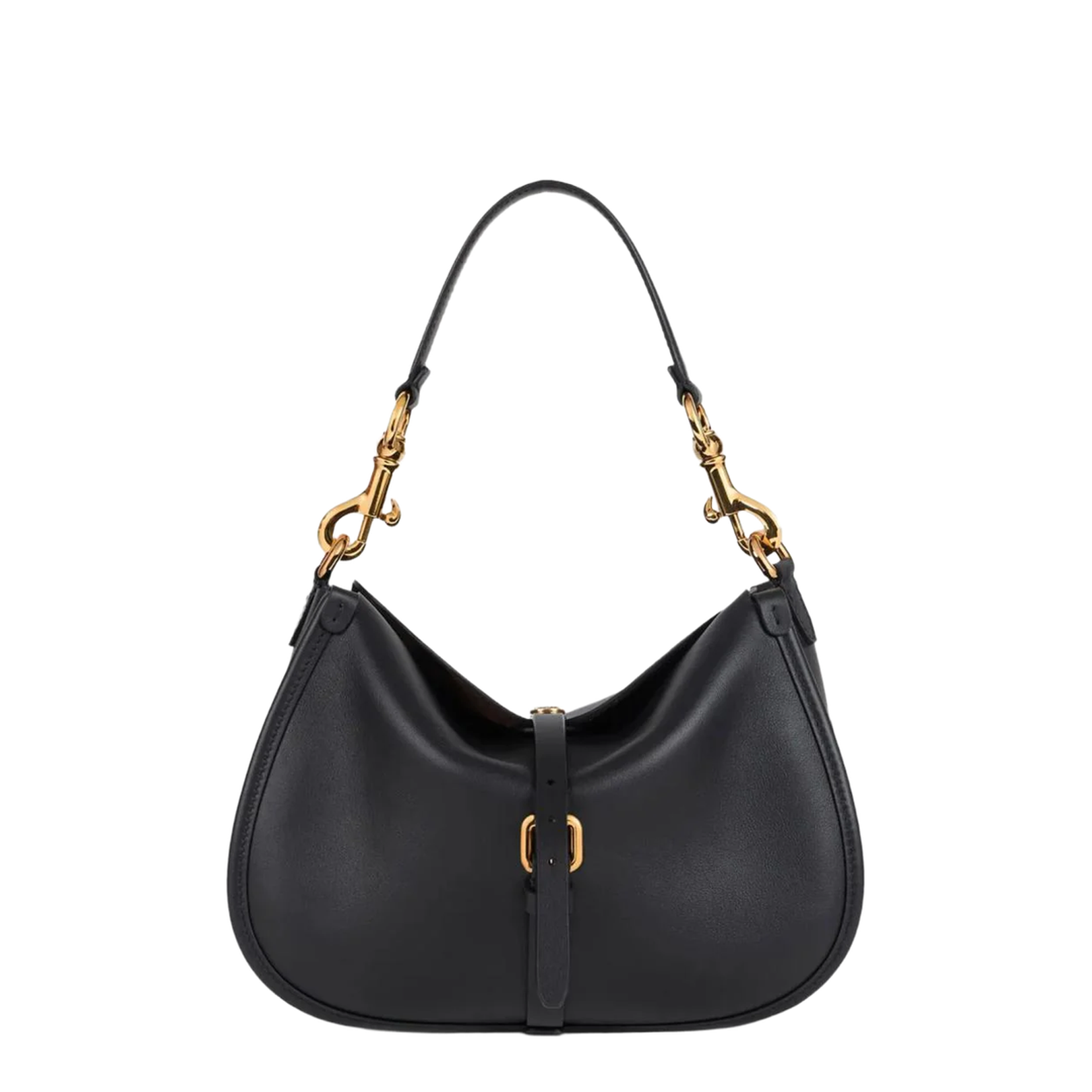 Medium Pony Shoulder Bag Leather Black - Image 1