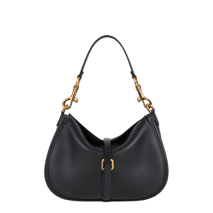 Medium Pony Shoulder Bag Leather Black - Image 1