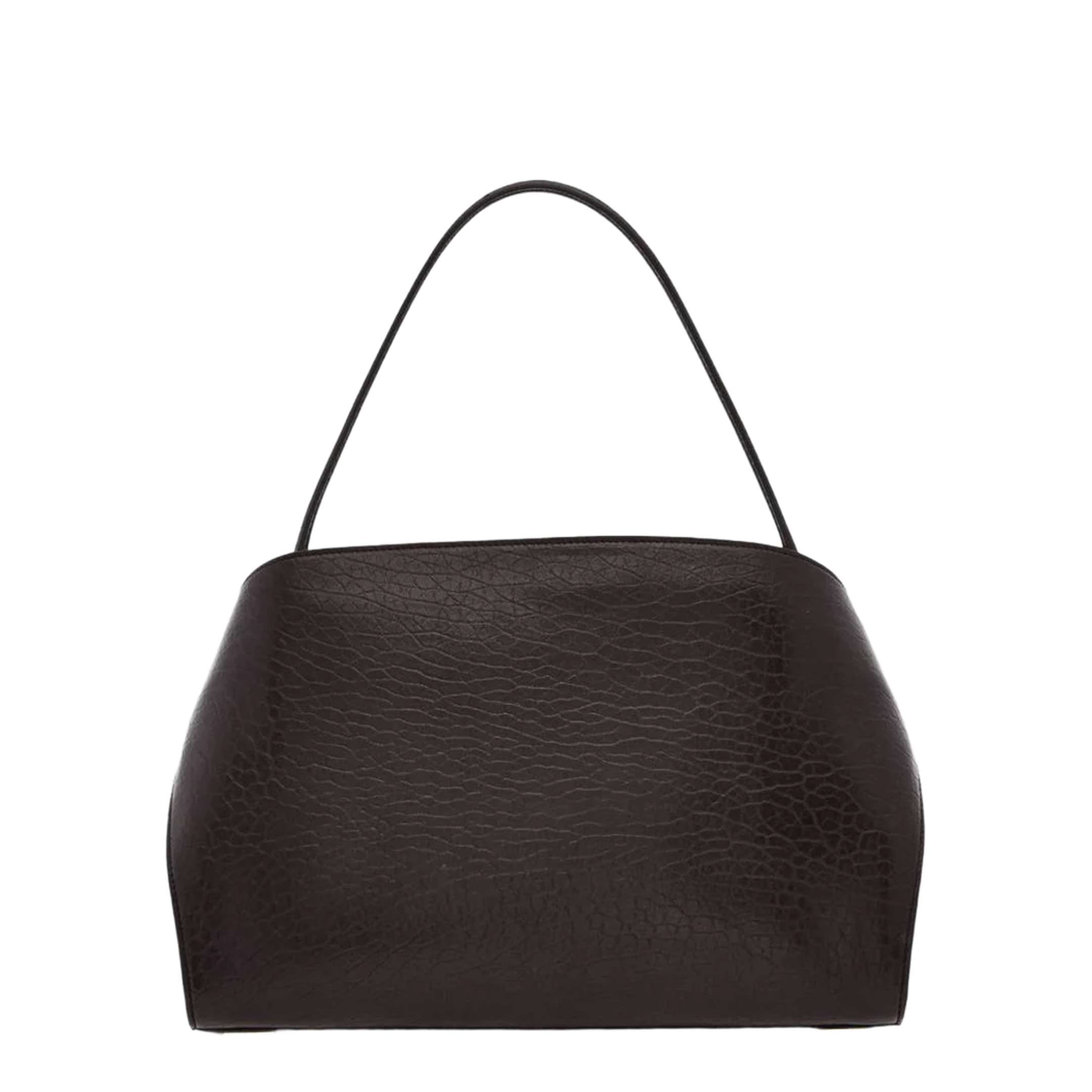 Dark Brown Leather Medium Hug Soft Shoulder Bag - Image 3