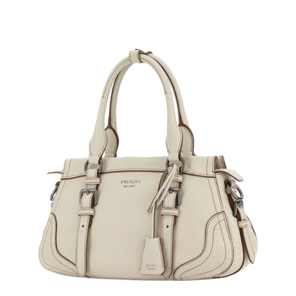 Large Leather Handbag - Off-White - Image 2