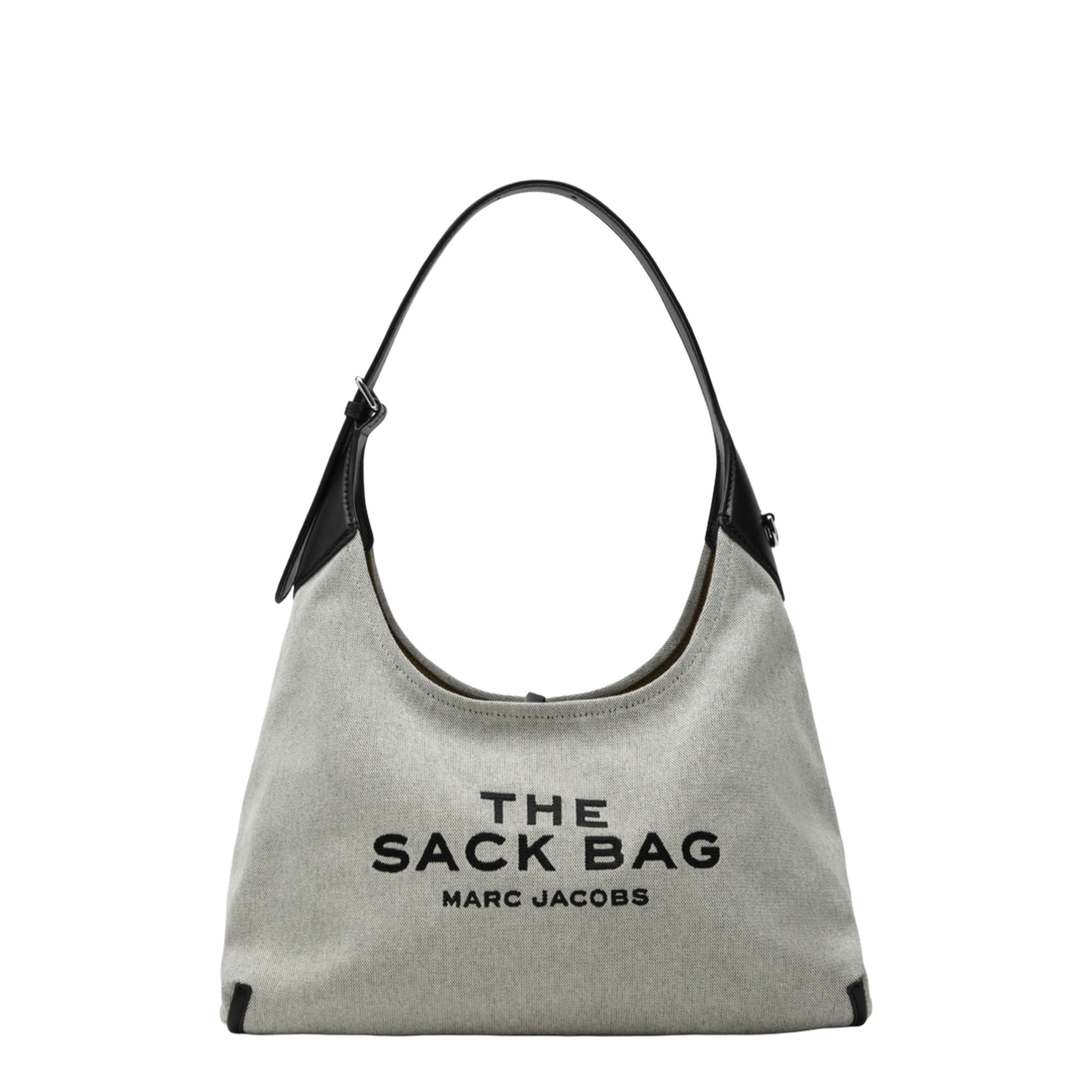 The Sack Bag Medium Canvas Sack Bag - Ivory/Black - Image 1