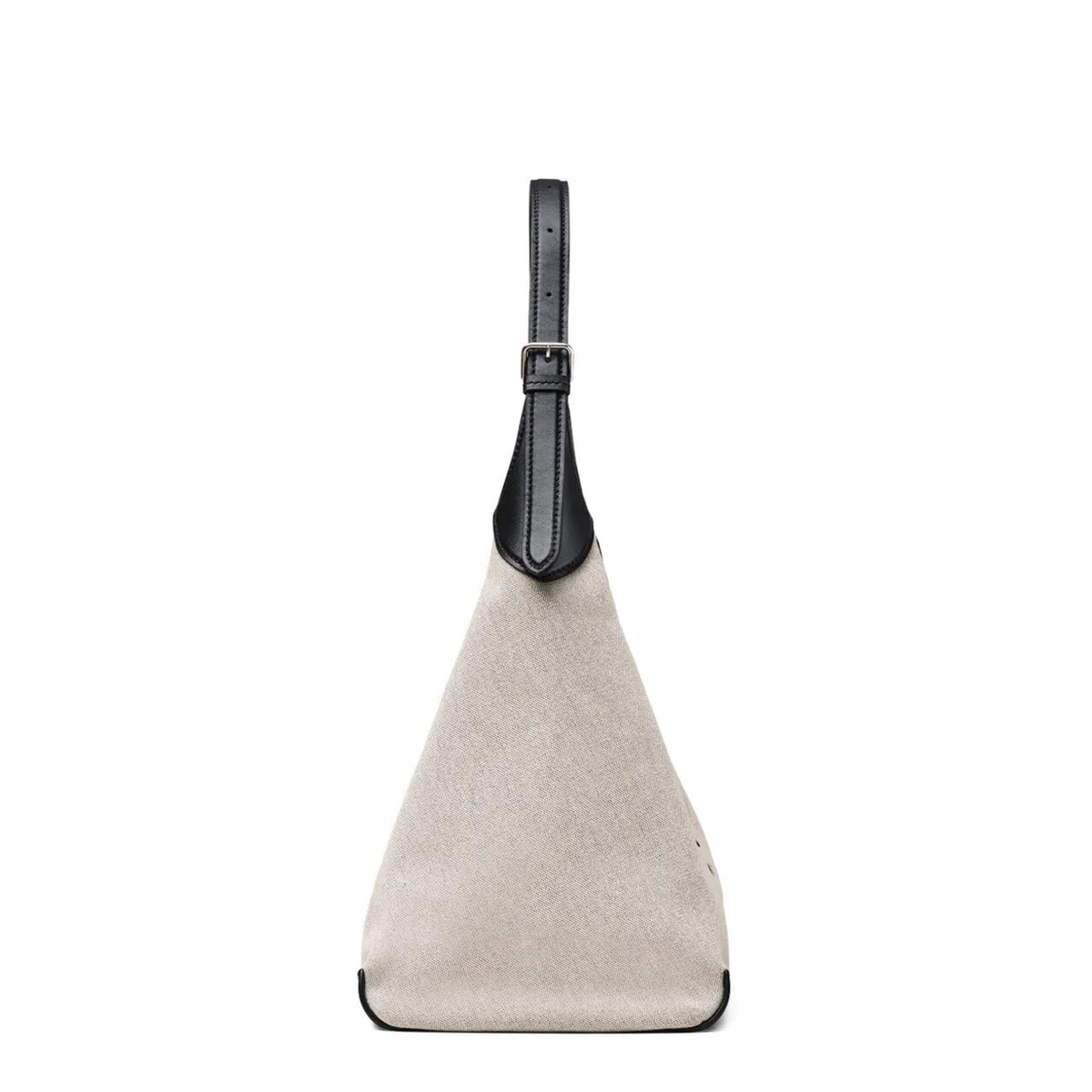 The Sack Bag Canvas Shoulder Bag - Ivory/Black - Image 3