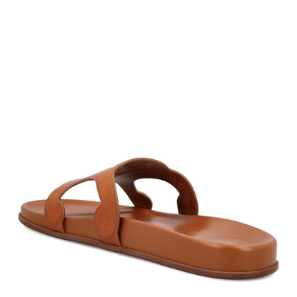 Triomphe Leather Sandals In Brown - Image 2