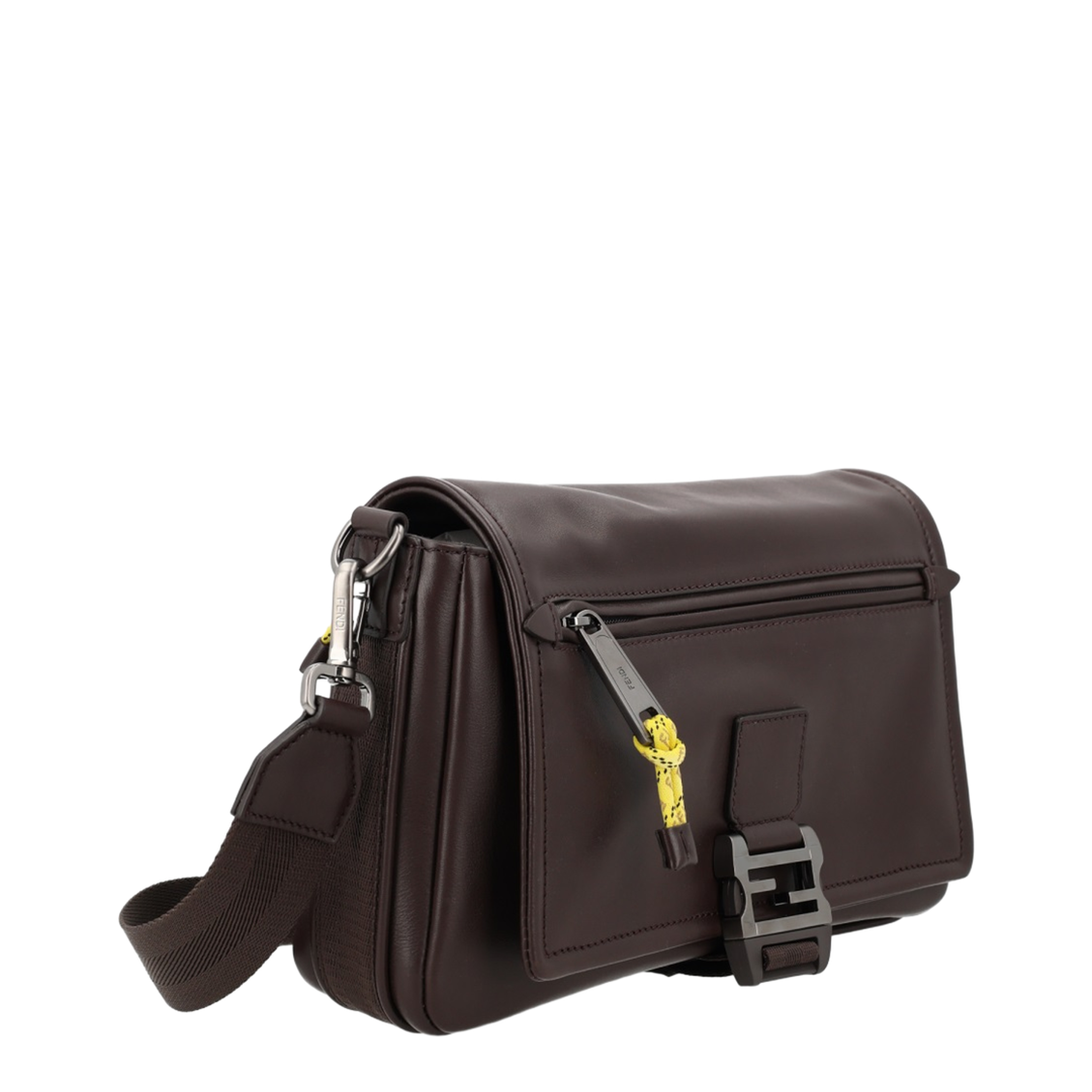Flux Calf Leather Messenger Bag - Chocolate Brown - Image 4